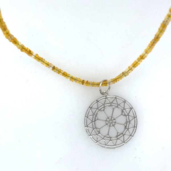 Rose Window Silver Pendant