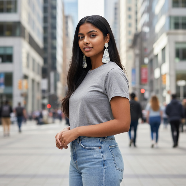 White Buffalo Turquoise Earring Slices