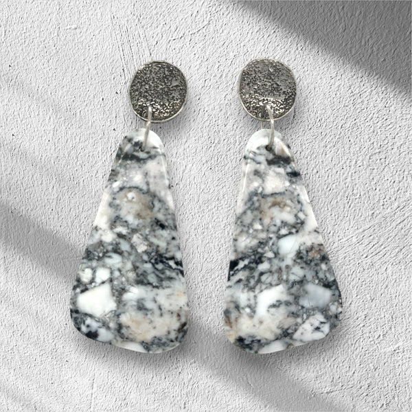 White Buffalo Turquoise Earring Slices