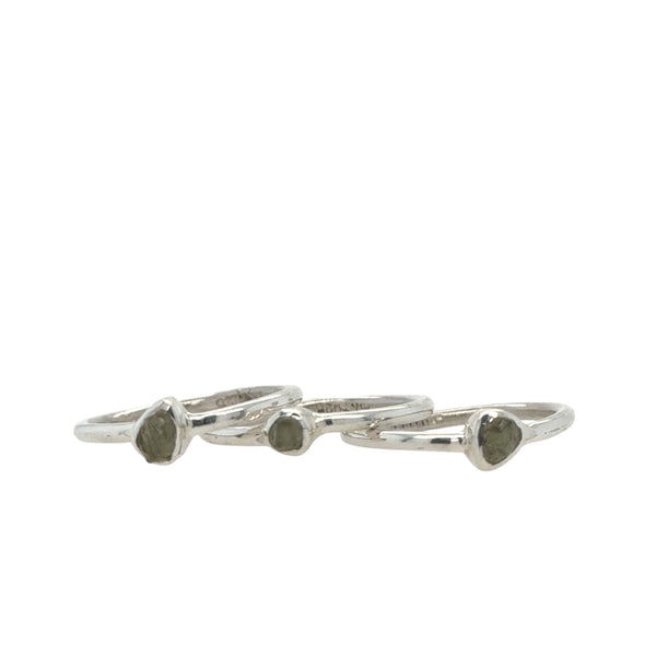 Moldavite Pebble Ring
