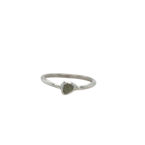 Moldavite Pebble Ring
