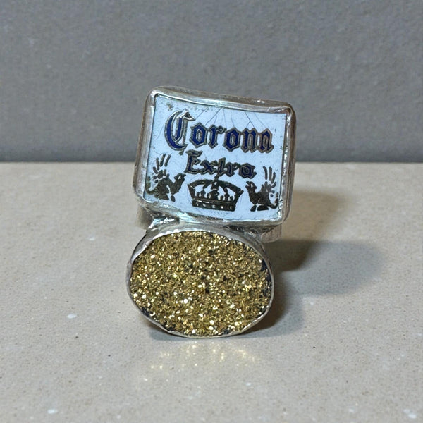 Gold Druzy Corona Extra Ring