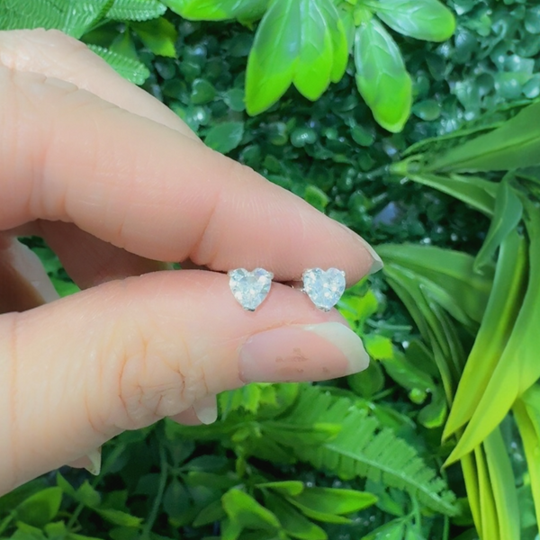 Crystal Heart Studs