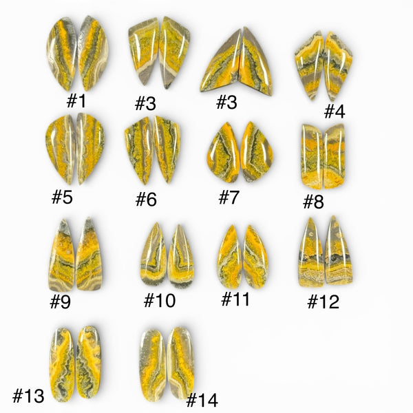 Bumblebee Jasper Cabochon Pairs