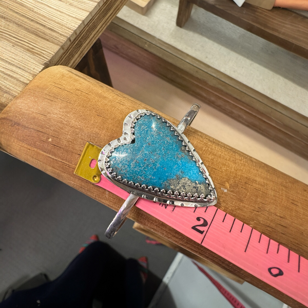 Turquoise Heart Cuff