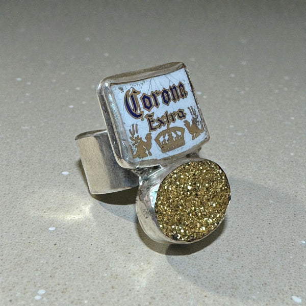 Gold Druzy Corona Extra Ring