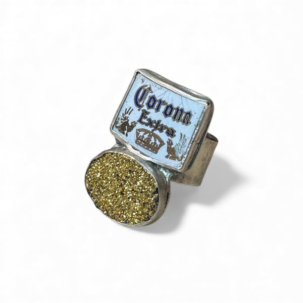 Gold Druzy Corona Extra Ring