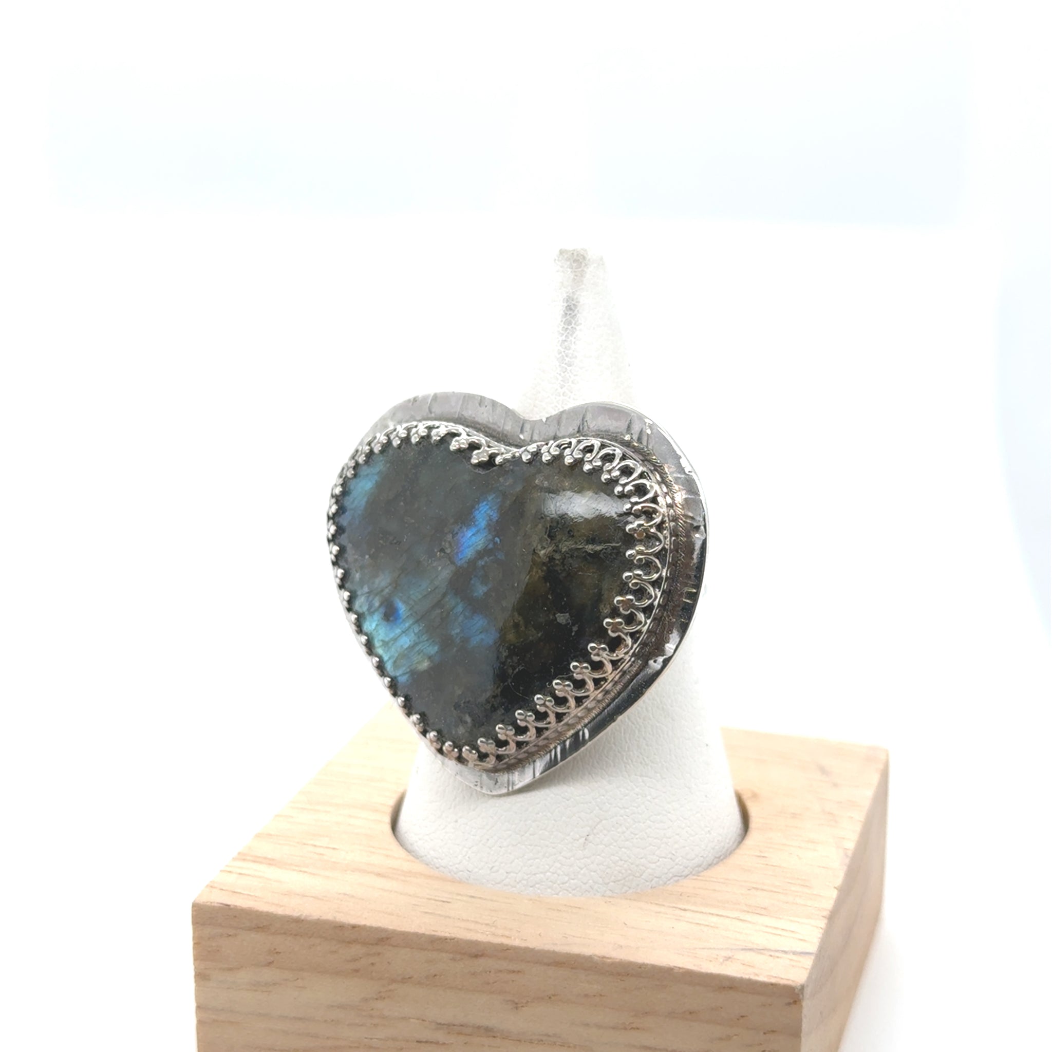 Labradorite Heart Ring