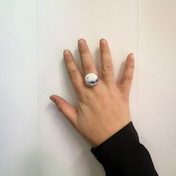 Snowball Chalcedony Ring