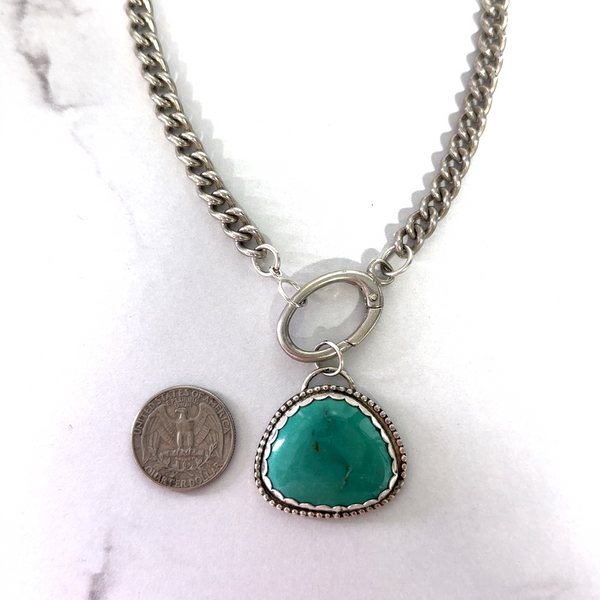 Nevada Nila Turquoise Necklace - Bold Curb Chain