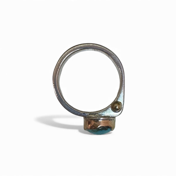 Turquoise Ring Silver and Gold