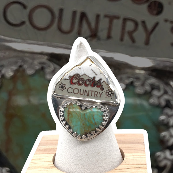 Sterling Silver Coors -Turquoise Heart Ring