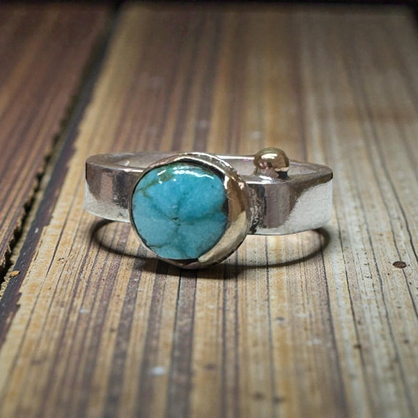 Turquoise Ring Silver and Gold