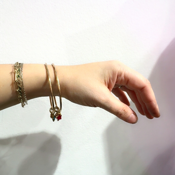 Gold Bangle with charms