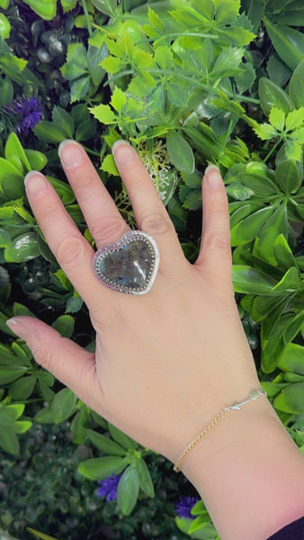 Labradorite Heart Ring