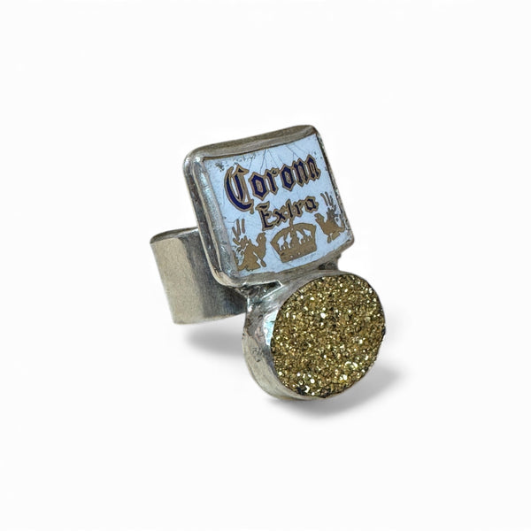 Gold Druzy Corona Extra Ring