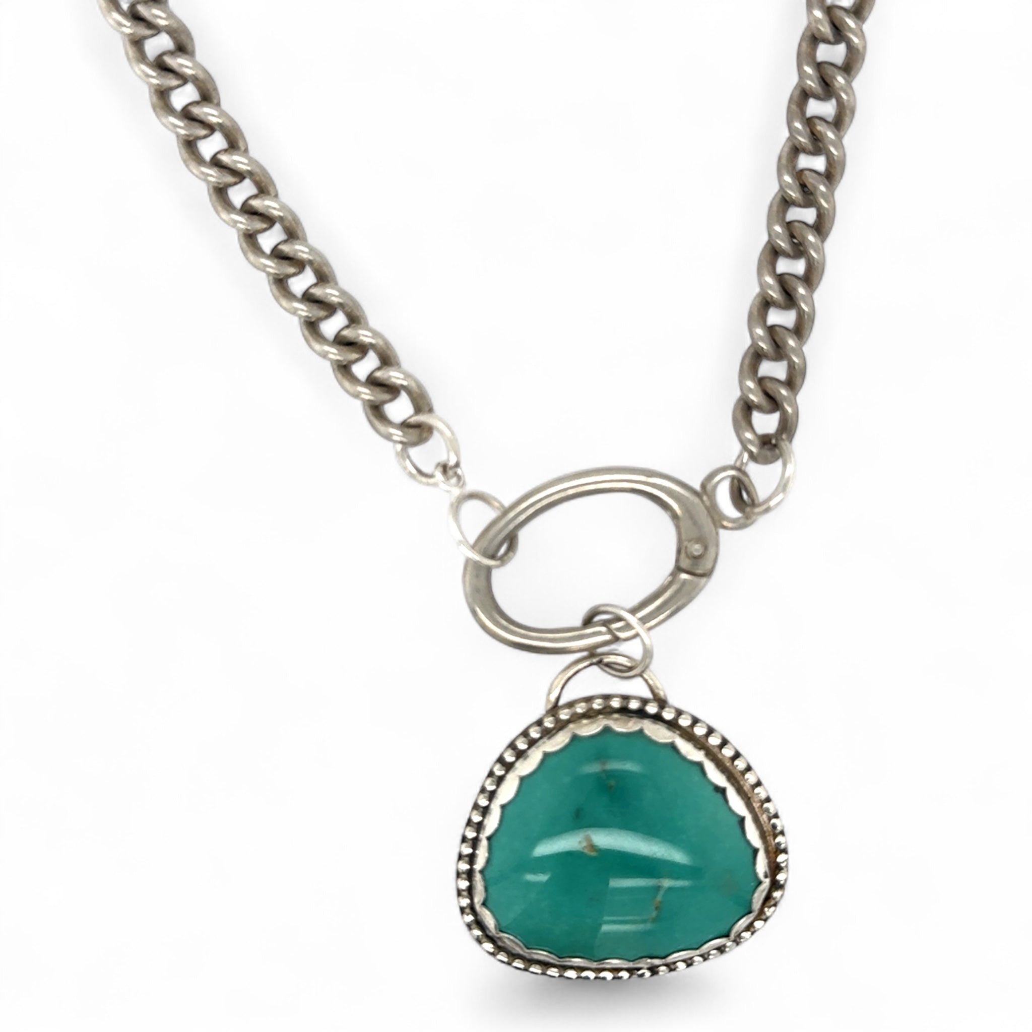Nevada Nila Turquoise Necklace - Bold Curb Chain