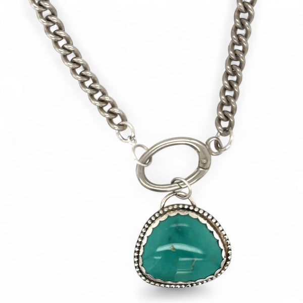 Nevada Nila Turquoise Necklace - Bold Curb Chain