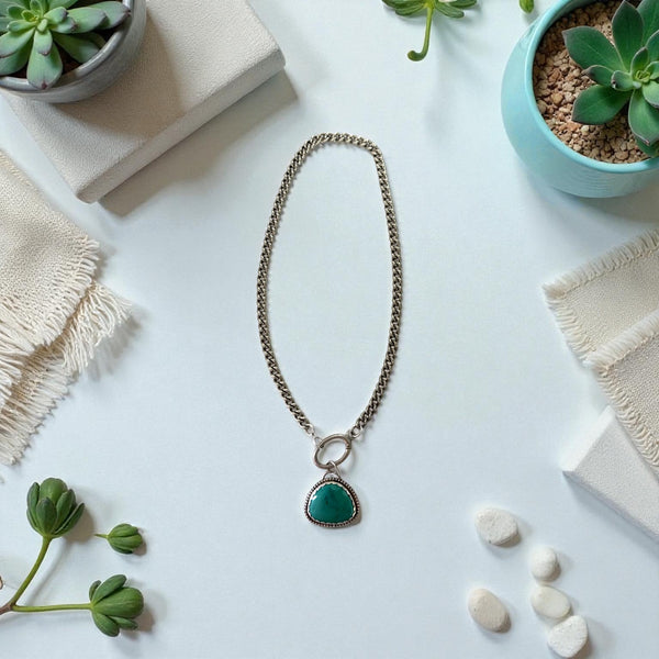 Nevada Nila Turquoise Necklace - Bold Curb Chain