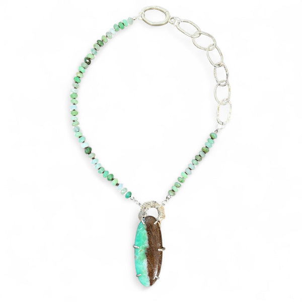 Wild Serenity – Handcrafted Chrysoprase & Sterling Silver Necklace