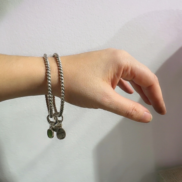 Silver Twisted Bangle-Interchangeable Charms