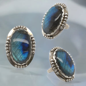 Labradorite Bubble Ring