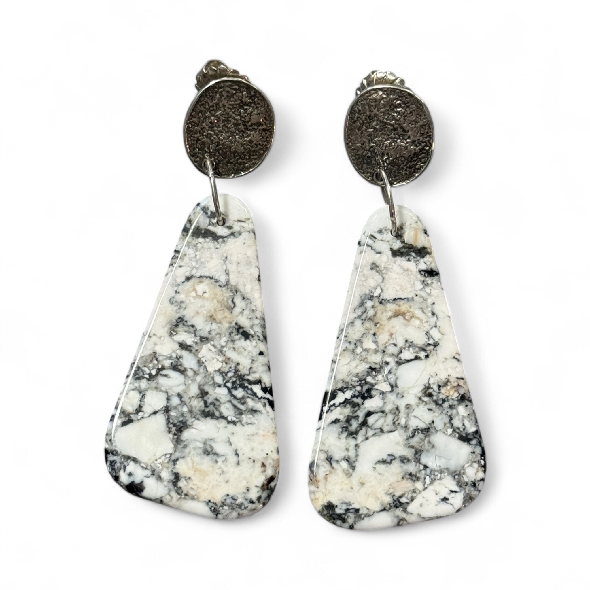 White Buffalo Turquoise Earring Slices