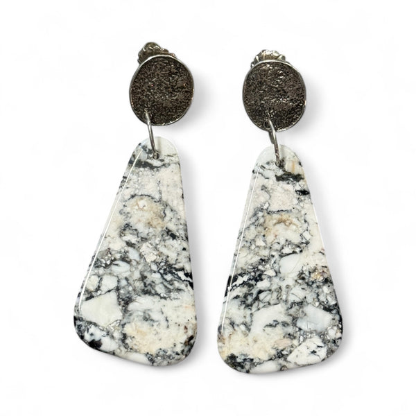 White Buffalo Turquoise Earring Slices