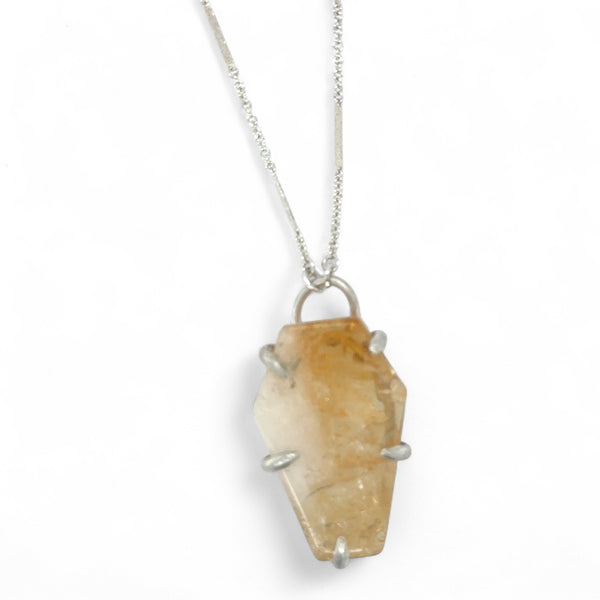 Citrine Coffin Necklace