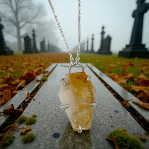 Citrine Coffin Necklace