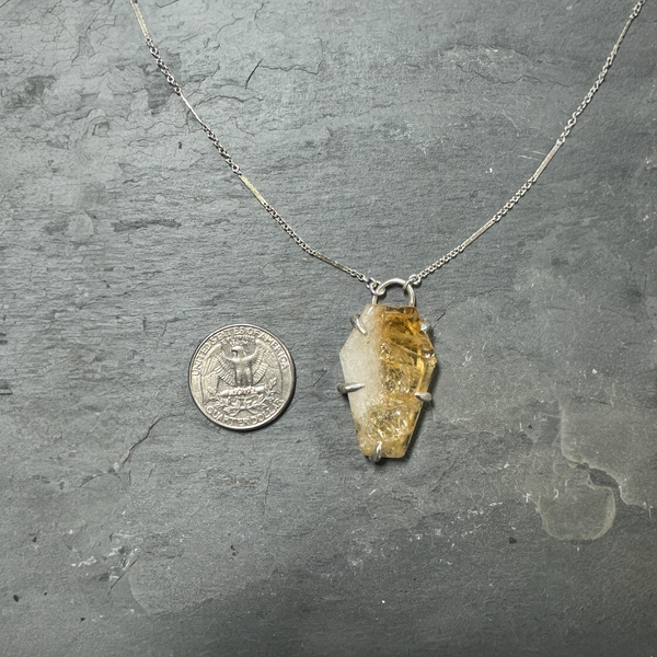 Citrine Coffin Necklace