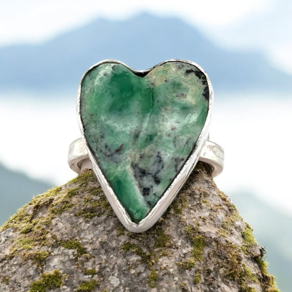 Variscite Heart Ring