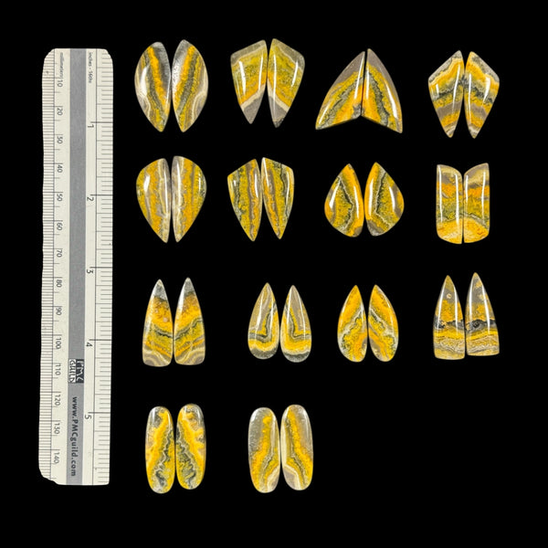 Bumblebee Jasper Cabochon Pairs