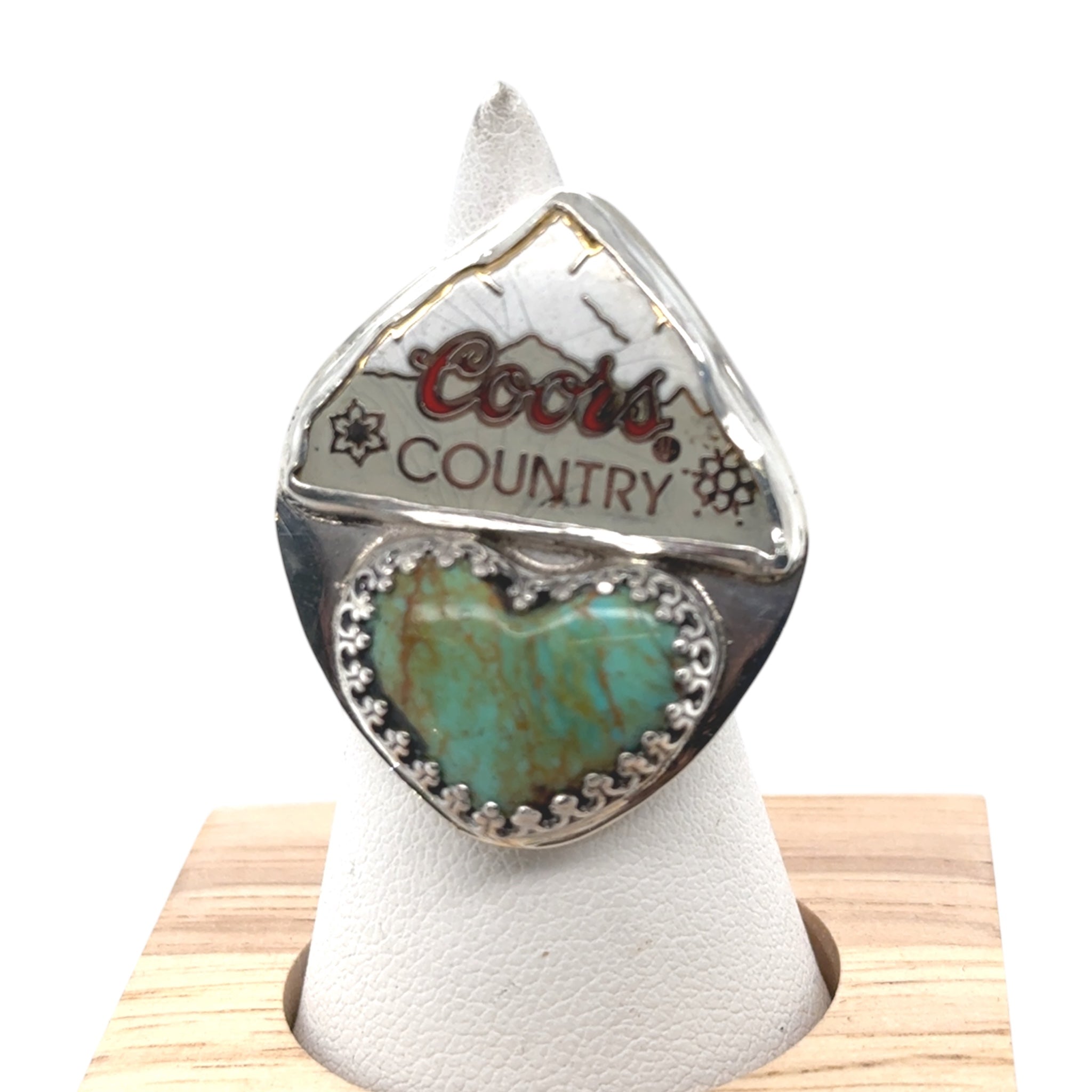 Sterling Silver Coors -Turquoise Heart Ring