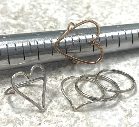 Heart Ring & Hammered Rings