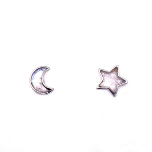 Moonstone Star and Moon Studs