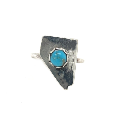 Silver Blue Turquoise Nevada Ring