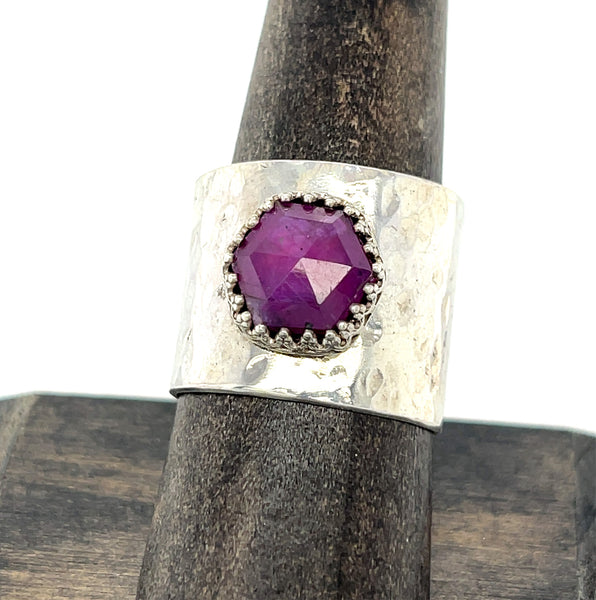 Ruby Hexagon Cigar Ring